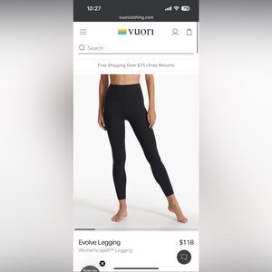 NEW Vuori Evolve Black Leggings